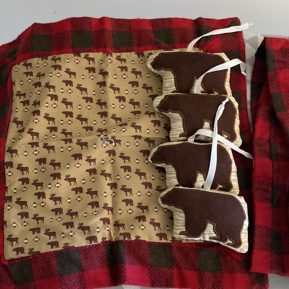 Buffalo plaid bear crib mobile - Picture 2 of 4